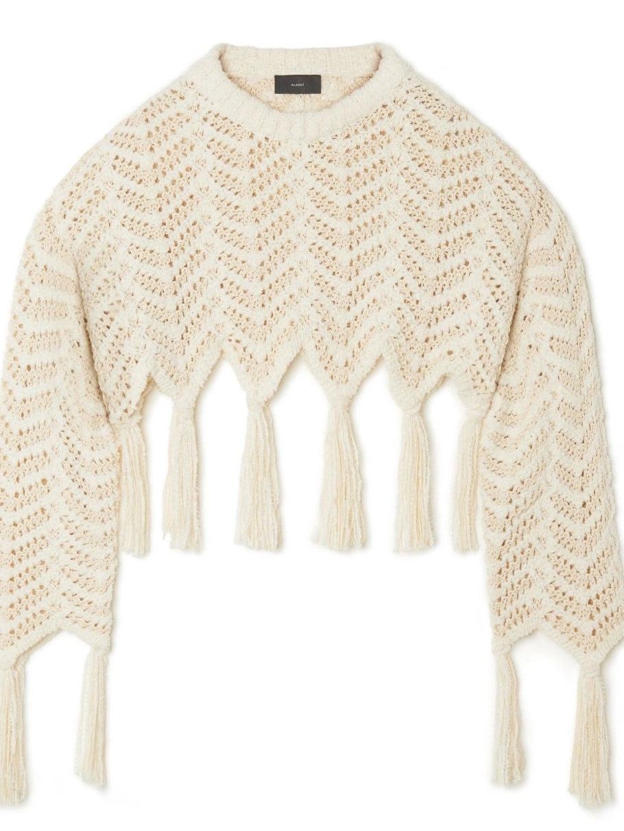 Affordable jumper cropped knit Alanui fringed Women chevron 0415